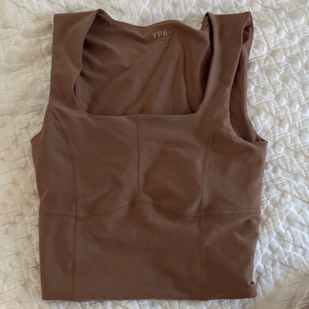 Scoop Neck Brown Tank Top:  Small